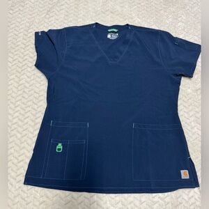 Carhartt Scrub Top Womens blue L Medical Wear |